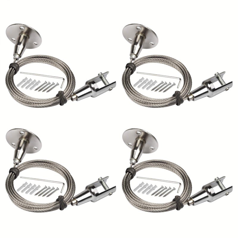 OTTFF 4 Pack 6.5 ft x 2 mm Ceiling Sign Hanger Wire, Stainless Steel Adjustable Suspension Cable for Hanging Picture, Advertising Arcylic Board, LED Light, 66 lb Load - Image 1